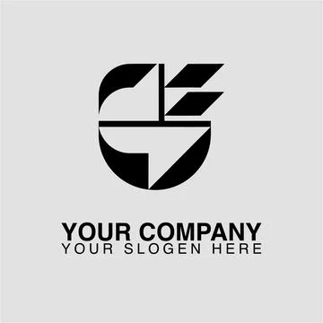 Abstract geometric logo design creative company branding identity modern Stock Illustration