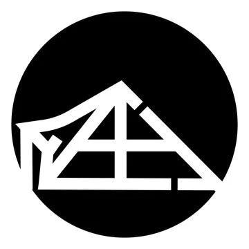 Abstract geometric logo design on dark background Stock Illustration