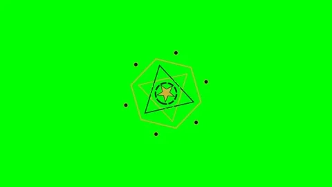 Abstract geometric logo design featuring a centered star on green background Stock Footage 340903840