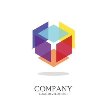 Abstract geometric logo design Stock Illustration