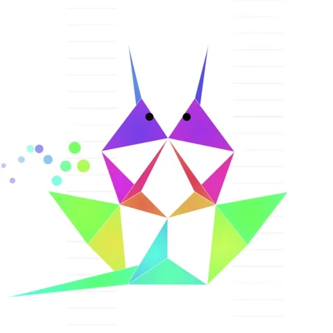 Abstract Geometric Logo Design with Interlocking Colorful Triangles for Mod.. Stock Footage 344778237