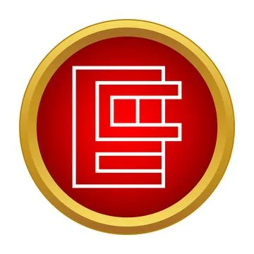 Abstract geometric logo design presenting digital button concept Stock Illustration