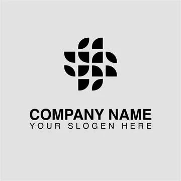 Abstract geometric logo design with rounded squares forming a plus sign, modern Stock Illustration