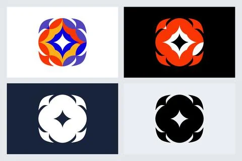Abstract Geometric Logo Design Set (1) Stock Illustration