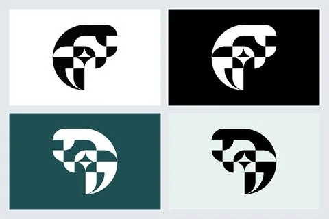 Abstract Geometric Logo Design Set Stock Illustration