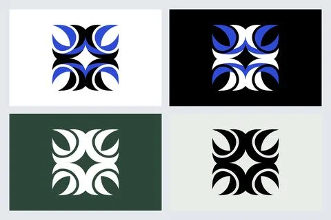 Abstract Geometric Logo Design Set (6) Stock Illustration
