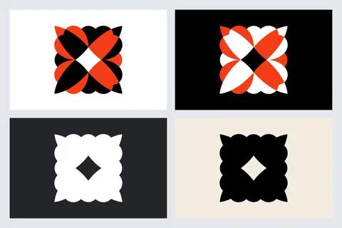 Abstract Geometric Logo Design Set (8) Stock Illustration