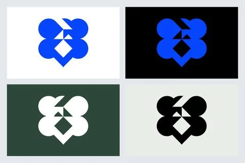 Abstract Geometric Logo Design Set (2) Stock Illustration