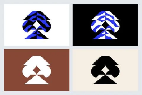 Abstract Geometric Logo Design Set (3) Illustrazione stock