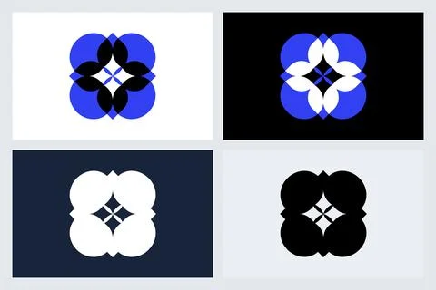Abstract Geometric Logo Design Set Stock Illustration