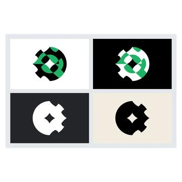 Abstract Geometric Logo Design Set Vector (1) 库存插图