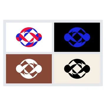 Abstract Geometric Logo Design Set Vector Stock Illustration