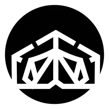 Abstract geometric logo design with structural lines 库存插图