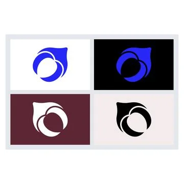 Abstract Geometric Logo Design Template Set Stock Illustration