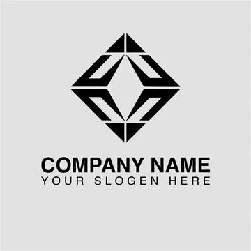 Abstract geometric logo with diamond shape formed by arrows and triangles, Stock Illustration