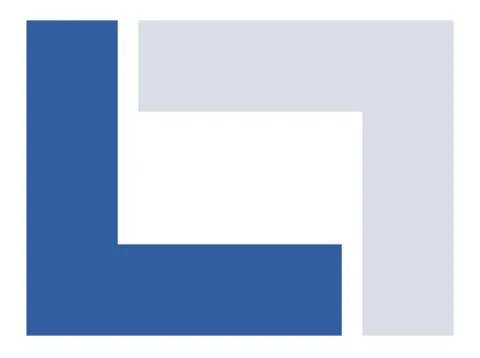 Abstract geometric logo template. Interlocking square / rectangle Stock Illustration