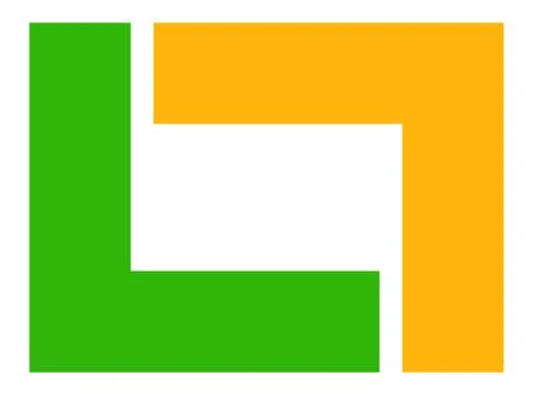 Abstract geometric logo template. Interlocking square / rectangle Stock Illustration