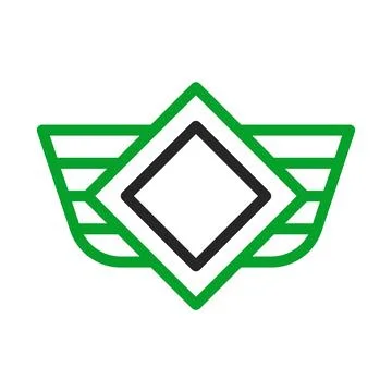 Abstract geometric logo with wings. Concept of freedom, innovation, and pro.. Ilustración de archivo