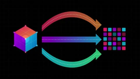 Abstract Geometric Looping Motion Graphic with Colorful Overlapping Shapes Video stock 339380540