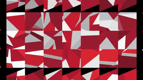Abstract geometric low poly animation loop with red, grey, and black polygo.. Stock Footage 340538452