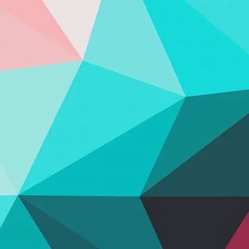 Abstract Geometric Low Poly Background with Teal and Pastel Tones Stock Illustration