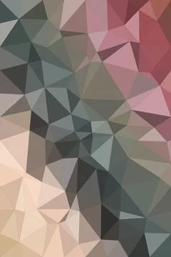 Abstract geometric low-poly background with soft pink, gray, and beige tria.. Stock Illustration
