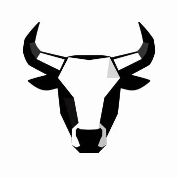 Abstract geometric low-poly bull head vector illustration representing stre.. 库存插图