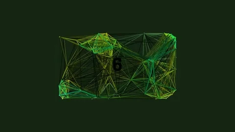 Abstract geometric low poly network connection background technology data flo Stock Footage 342093783