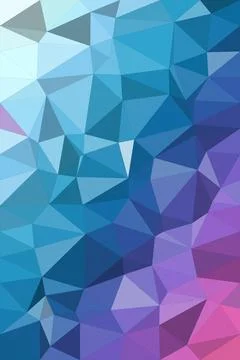 Abstract geometric low-poly pattern with faceted triangles blending blue, c.. Stock Illustration