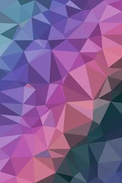 Abstract geometric low-poly pattern blending purple, pink, and blue triangl.. Illustrazione stock