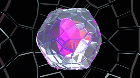 Abstract geometric lowpoly background. Seamless metal retro futuristic animation Video stock 106860722