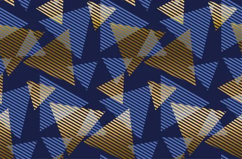 Abstract geometric luxury seamless pattern with triangle elements. Stock Illustration