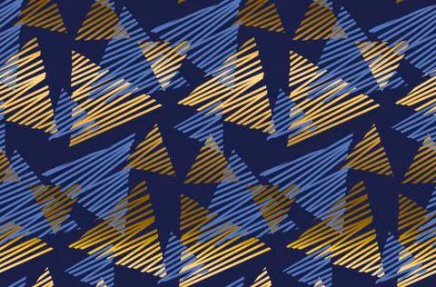 Abstract geometric luxury seamless pattern with triangle elements. Stock Illustration