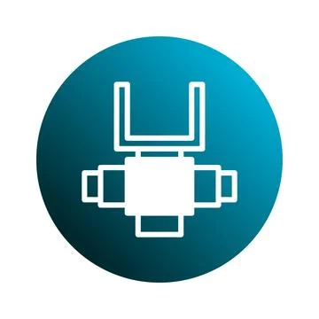 Abstract geometric machinery icon, representing engineering structure in a .. Illustration