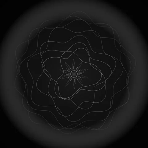 Abstract Geometric Mandala Animation with Flowing Lines on Dark Gradient Ba.. Stock Footage 346283494
