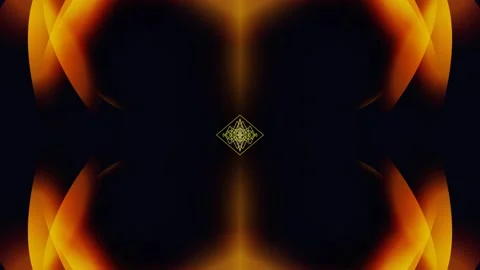 Abstract Geometric Mandala Animation with Glowing Neon Orbs and Pulsating Golden Видео 332392564