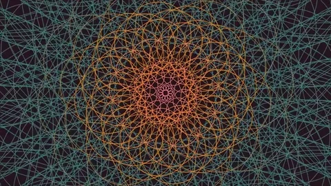 Abstract geometric mandala design with intricate radial patterns in teal an.. Stock Footage 340380552