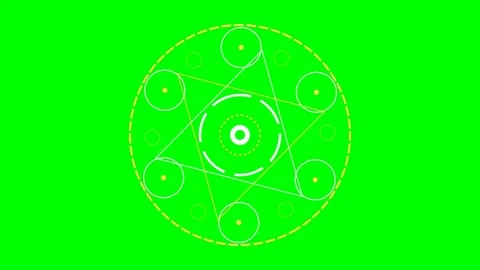 Abstract geometric mandala design with six pointed star on green background Stock Footage 340903967