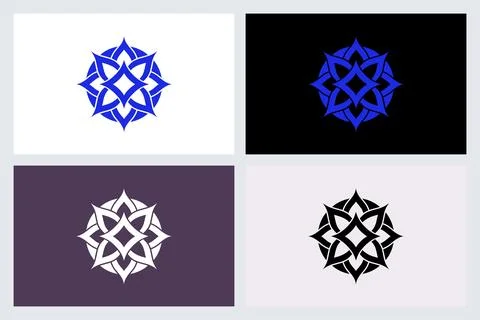 Abstract Geometric Mandala Logo Set Stockillustratie