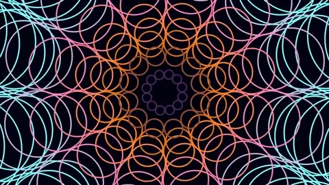 Abstract geometric mandala pattern background design for creative visual medi Stock Footage 342092461