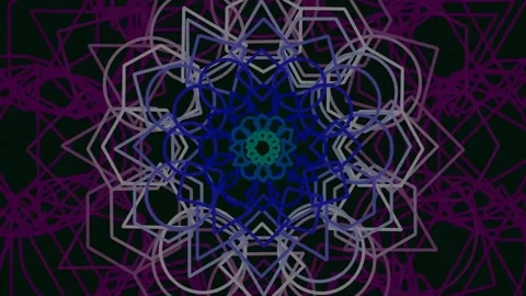 Abstract geometric mandala pattern background video loop Stock Footage 342115146