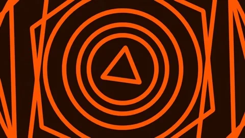 Abstract Geometric Mandala Pattern Background Design Orange Line Art Stock Footage 342203933