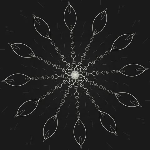Abstract geometric mandala pattern composed of interconnected lines and dots Stock Footage 345688864