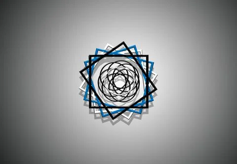 Abstract geometric mandala pattern on dark background Stock Illustration