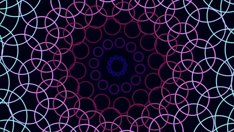 Abstract geometric mandala pattern in deep purple and magenta hues Stock Footage 341058253