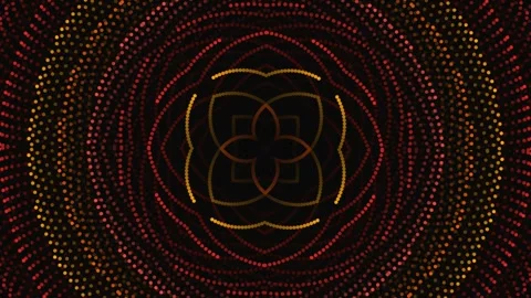 Abstract Geometric Mandala Pattern with Floral Elements Video stock 329951955