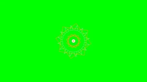 Abstract geometric mandala pattern isolated on a vibrant chroma key green Stock Footage 340266090