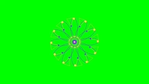 Abstract geometric mandala pattern with vibrant purple and yellow accents Stock Footage 341822458