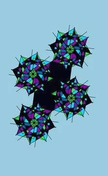Abstract Geometric Mandala Star Elements Vector Graphic Stock Illustration