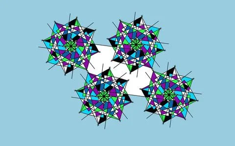 Abstract Geometric Mandala Star Elements Vector Graphic Stock Illustration